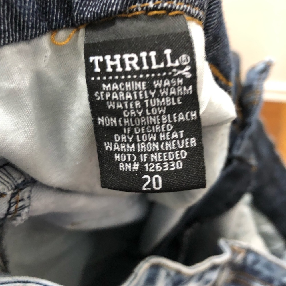 Thrill Jeans Acid Wash Distressed Denim Shorts-Size-20 - Picture 6 of 7